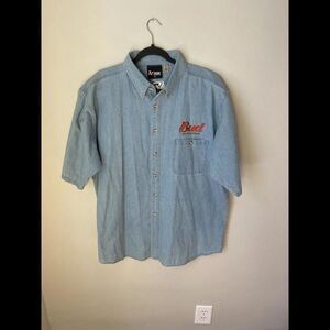 Vintage Chase Authentics Dale Earnhardt Denim Button Down Embroidered Shirt XL